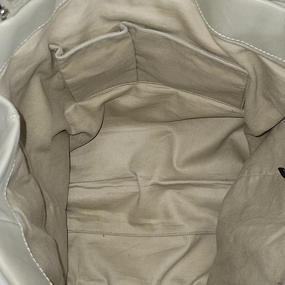 Large Banana Republic Gray Leather Tote Shoulder Bag